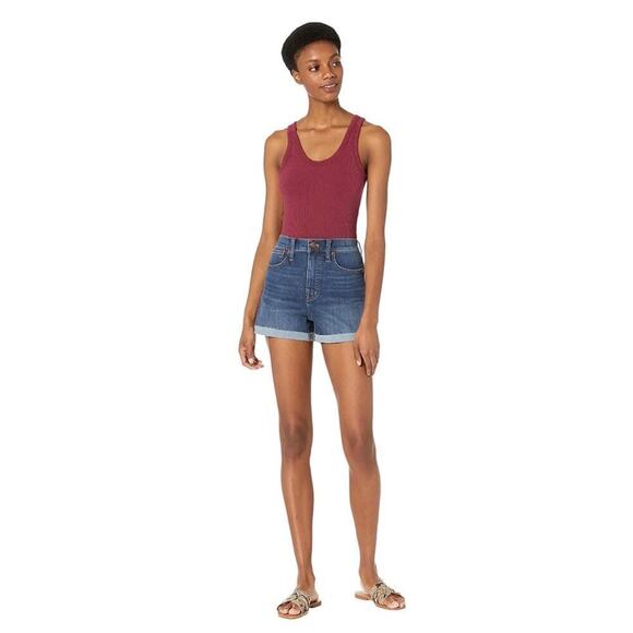 Madewell High-Rise Denim Shorts in Glenoaks Wash: Cutoff Edition Stretch Size 24 - Picture 1 of 14